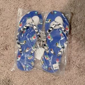 Vera Bradley Mini Tody Birds Blue Flip flops